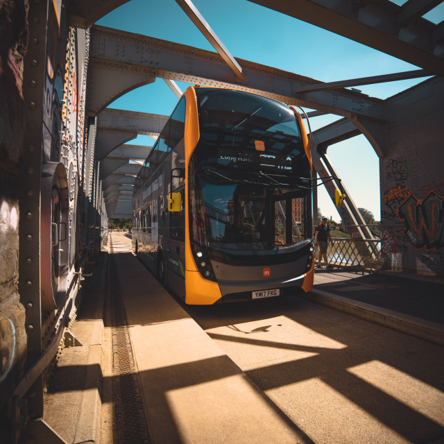 "Catching the bus" by Pete Griffiths - £10.00 "Catching the bus" stock image