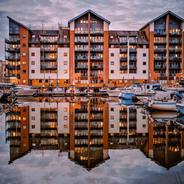 "Portishead Reflections" by Pete Griffiths - £10.00 "Portishead Reflections" stock image