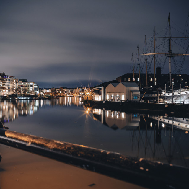"SS Great Britain by Night" by Pete Griffiths - £10.00 "SS Great Britain by Night" stock image