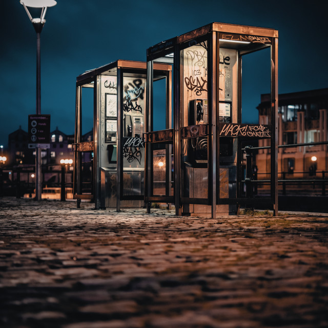 "Bristol Phoneboxes" by Pete Griffiths - £10.00 "Bristol Phoneboxes" stock image