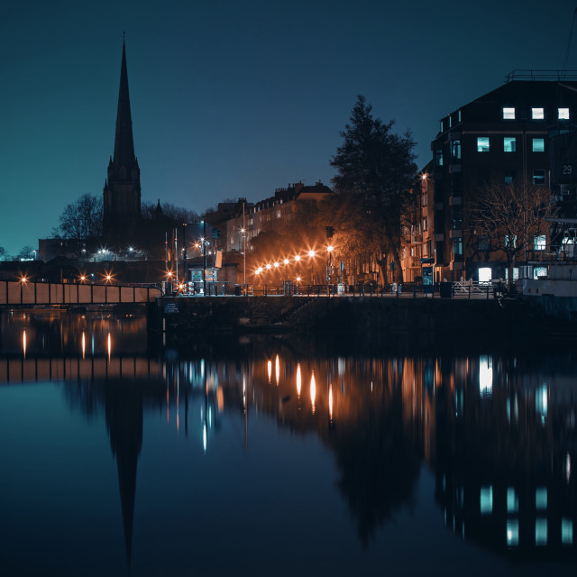 "Reflections on the docks" by Pete Griffiths - £10.00 "Reflections on the docks" stock image