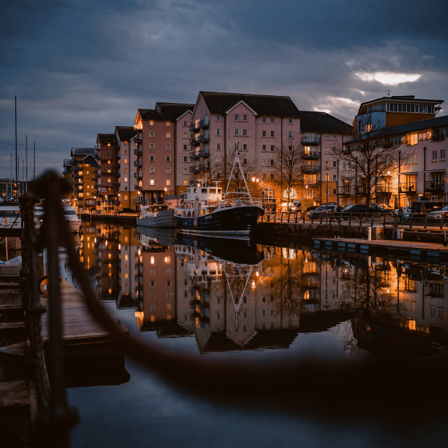 "Portishead Marina" by Pete Griffiths - £10.00 "Portishead Marina" stock image