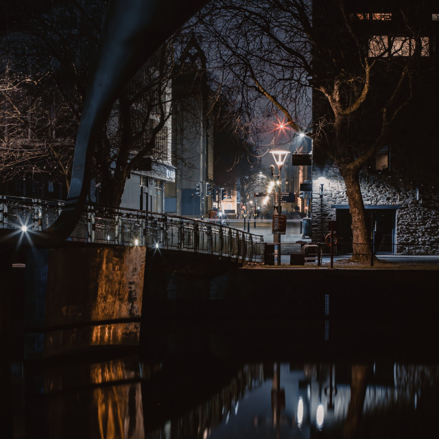 "Bristol Harbourside at Night" by Pete Griffiths - £10.00 "Bristol Harbourside at Night" stock image