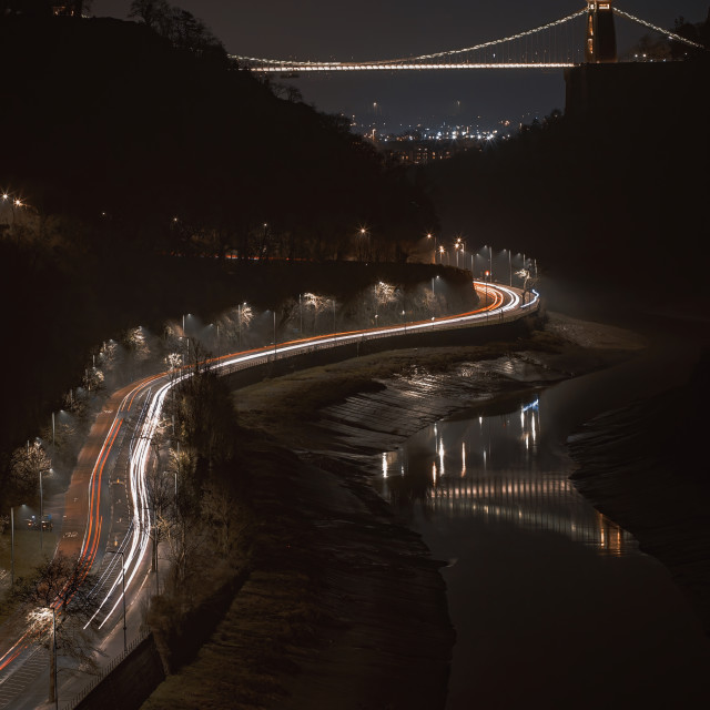 "Avon Gorge at Night" by Pete Griffiths - £10.00 "Avon Gorge at Night" stock image