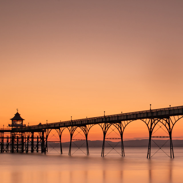 "Clevedon Sunset" by Pete Griffiths - £10.00 "Clevedon Sunset" stock image