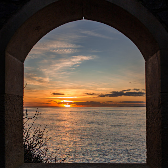 "Clevedon Sunset" by Pete Griffiths - £10.00 "Clevedon Sunset" stock image