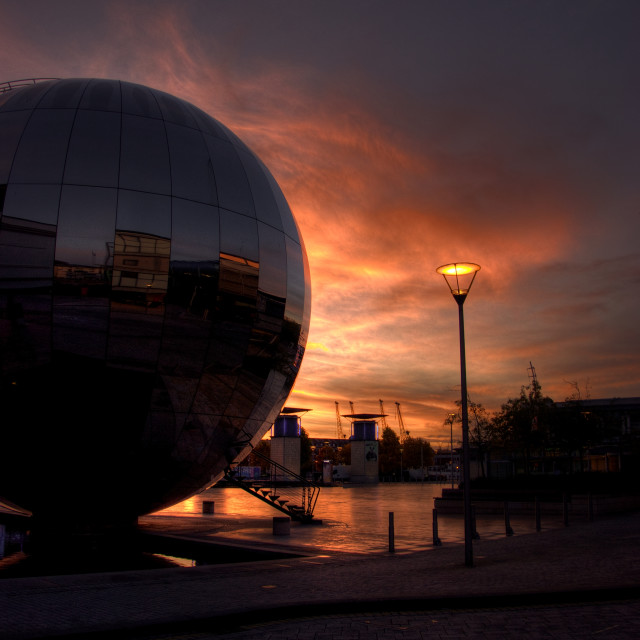 "Millennium Square Sunrise" by Pete Griffiths - £10.00 "Millennium Square Sunrise" stock image