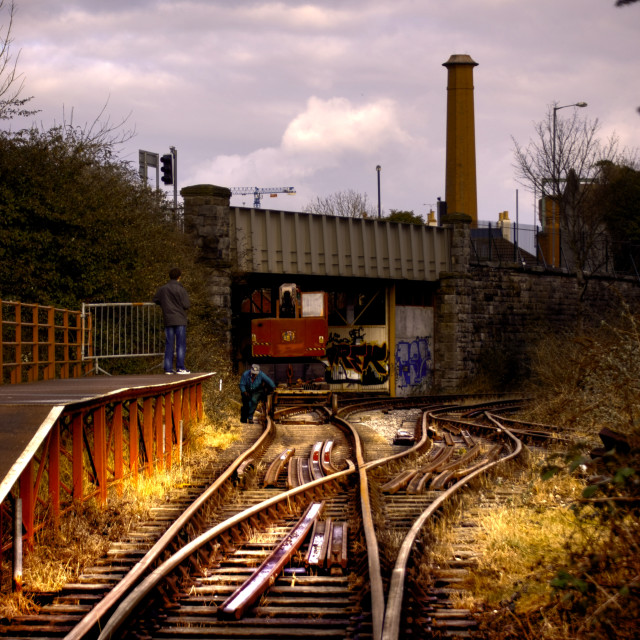 "Down the Tracks" by Pete Griffiths - £10.00 "Down the Tracks" stock image