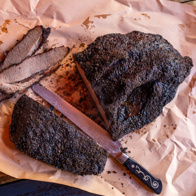 "Slow Smoked Beef Brisket" by Pete Griffiths - £10.00 "Slow Smoked Beef Brisket" stock image