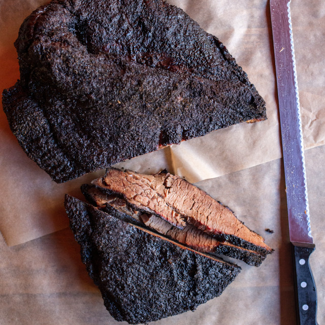 "Slow Smoked Beef Brisket" by Pete Griffiths - £10.00 "Slow Smoked Beef Brisket" stock image