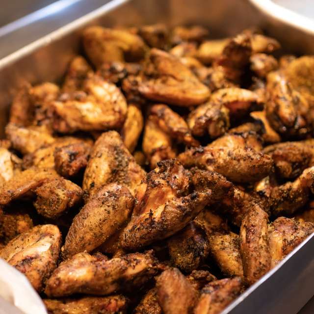 "Slow Smoked Chicken WIngs" by Pete Griffiths - £10.00 "Slow Smoked Chicken WIngs" stock image