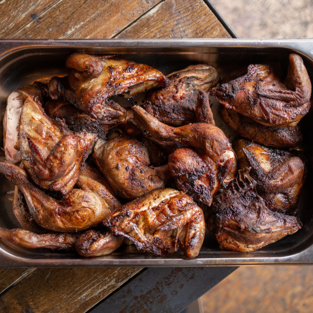 "Smoked Chicken" by Pete Griffiths - £10.00 "Smoked Chicken" stock image