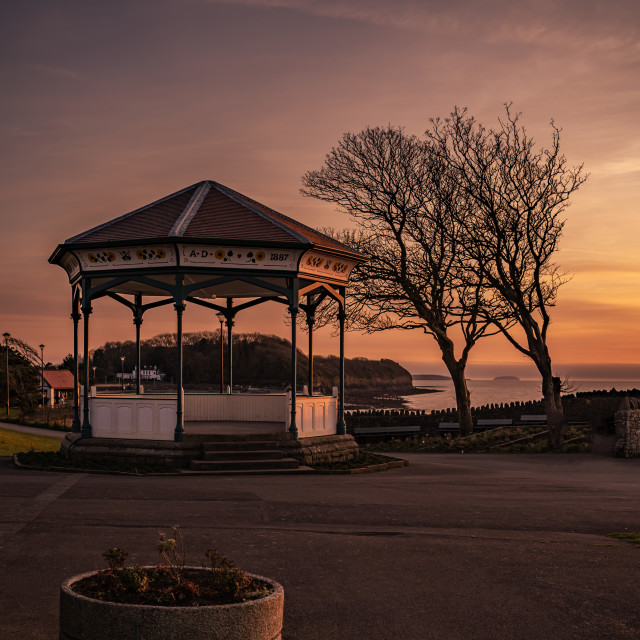 "Sunset at the bandstand" by Pete Griffiths - £10.00 "Sunset at the bandstand" stock image