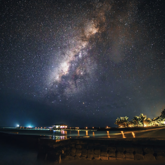 "Milky Way over the beach" by Pete Griffiths - £10.00 "Milky Way over the beach" stock image