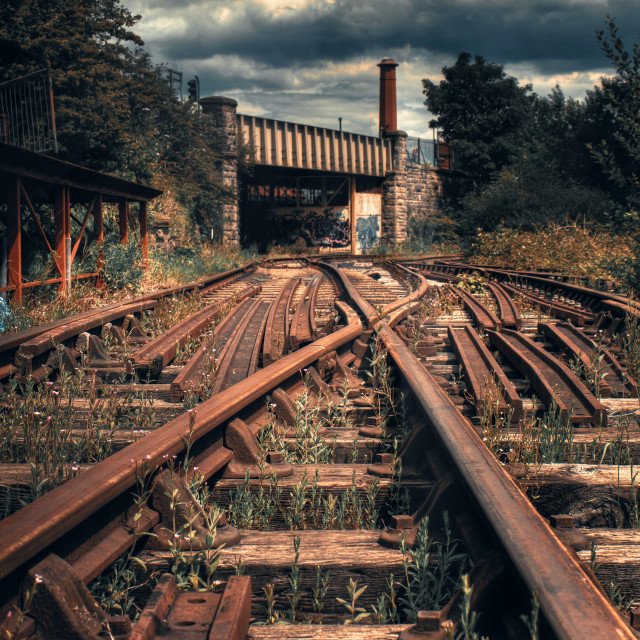 "Down the tracks" by Pete Griffiths - £10.00 "Down the tracks" stock image