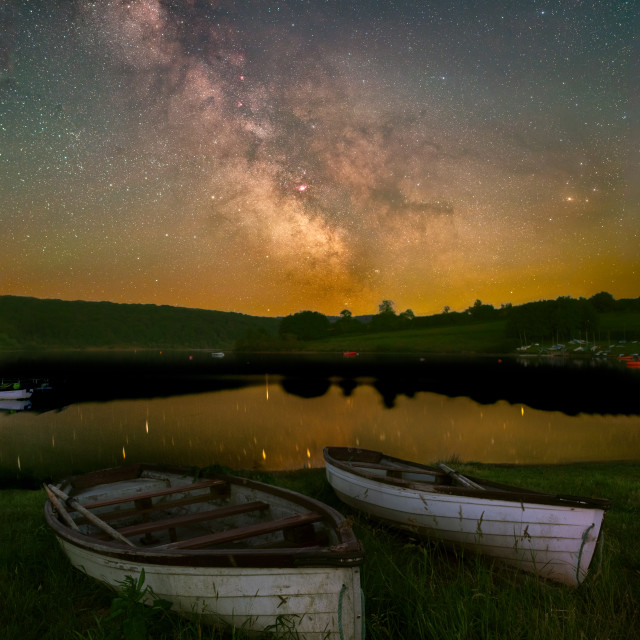 "Wimbleball Lake Milky Way" stock image