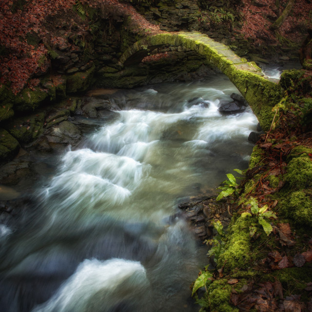 "The old mill bridge" stock image