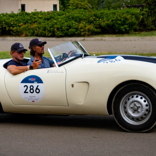 "Pins Bernhard van Oranje in the 2021 Mille Miglia" stock image