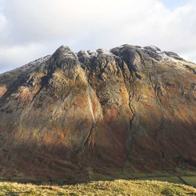 "The Langdale Pikes from the Band on Bowfell, Lake District, UK" stock image