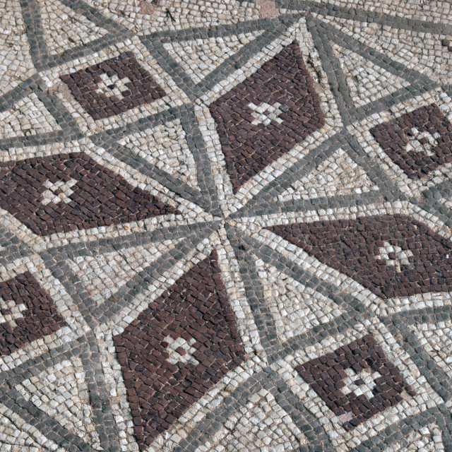 "Pafos Cyprus Pafos mosaics in the Archaeological Park of Kato Pafos, which..." stock image