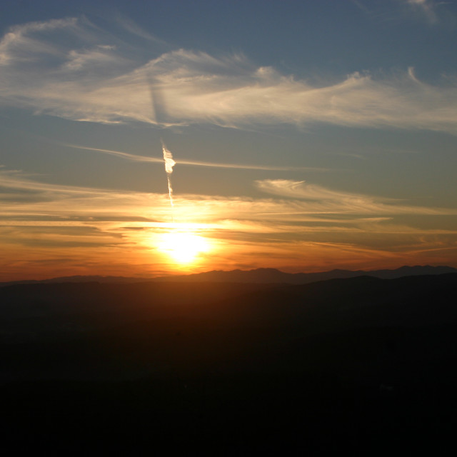 "Sunset flares crosses the sky" by Nature2Cool Photography - $18.30 "Sunset flares crosses the sky" stock image