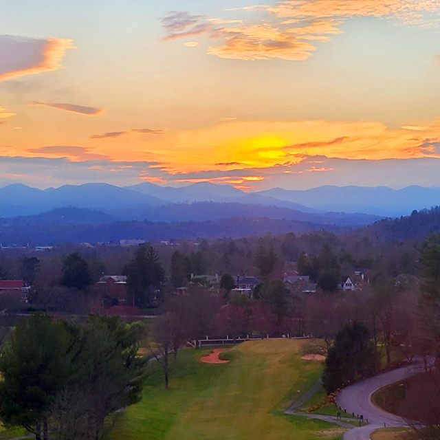 "Blue Ridge Mountains at Sunset" stock image