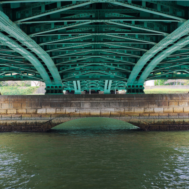 "Color Bridge Under Asakusa" by Blue Magister - £30.00 "Color Bridge Under Asakusa" stock image