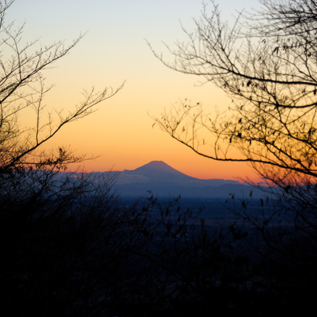 "Mt. Fuji from Far Away" stock image