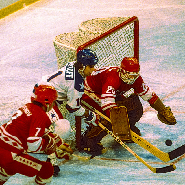 "1980 Olympic Winter Games USA Ice Hockey" stock image