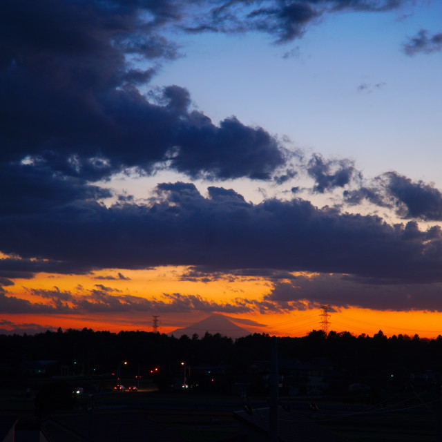 "Fuji in the Sunset" by Blue Magister - £15.00 "Fuji in the Sunset" stock image