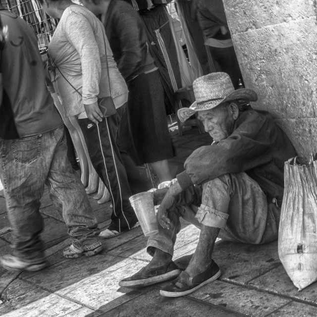 "Homeless man, Mexico City" stock image