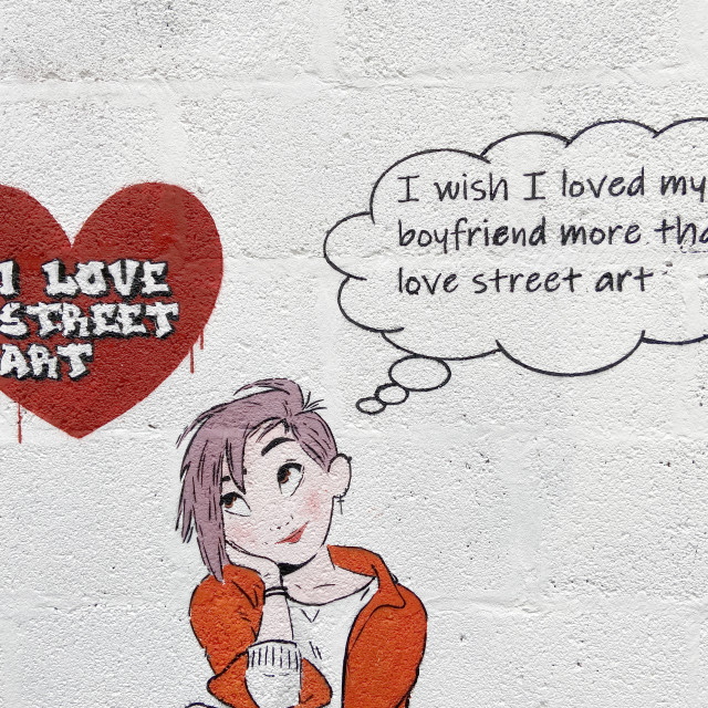 "I love street art" stock image