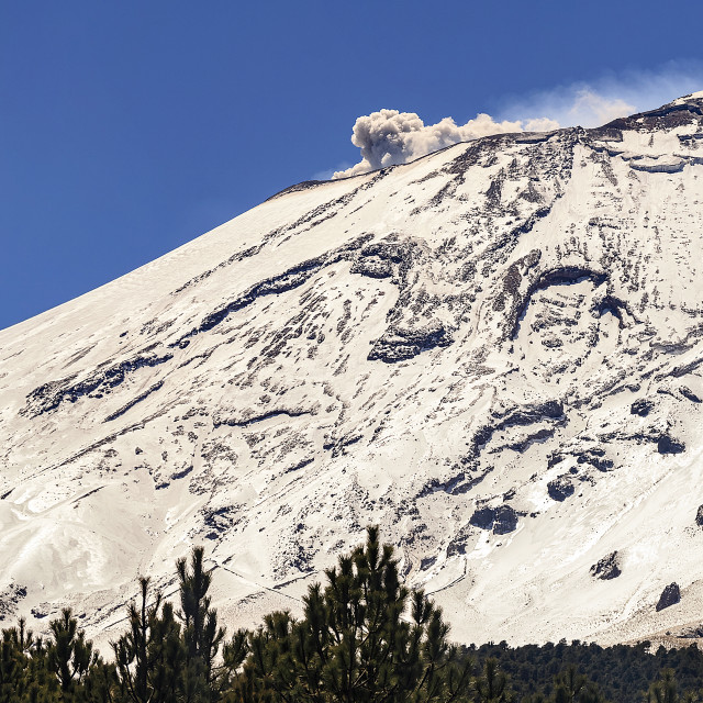 "Popocatepetl with snow" by Expvisual Filmmaking and Photography SAS de CV - $3.76 "Popocatepetl with snow" stock image