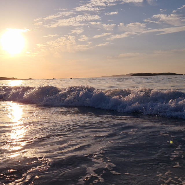 "Sunset wave!" stock image