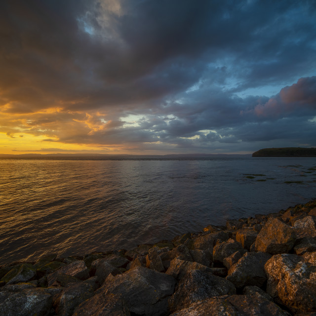 "Setting Sun over Clevedon" by Pete Griffiths - £10.00 "Setting Sun over Clevedon" stock image