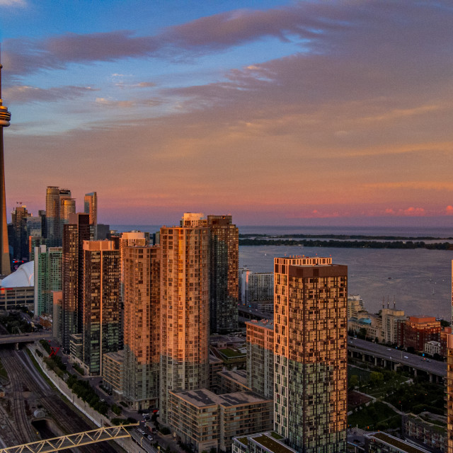 "Lake Shore Blvd Sunset Glow" stock image