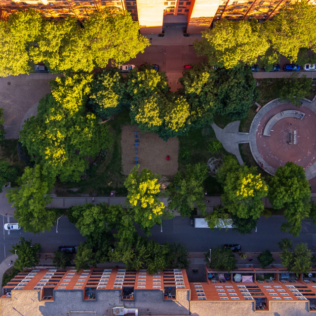 "Birds Eye View of David Crombie Park" stock image