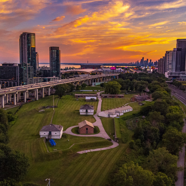 "Fort York Historic Site Sunset" stock image