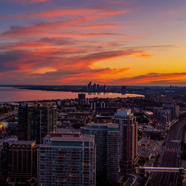 "Liberty Village Sunset" stock image