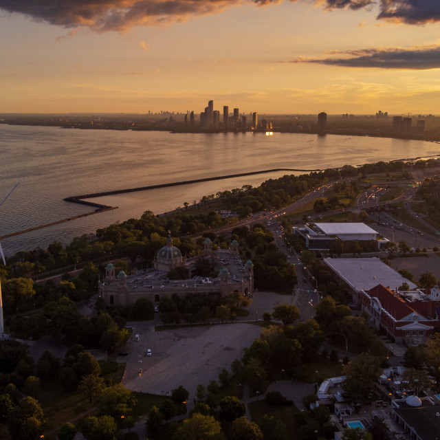 "Sunday Evening Drone Flight" stock image