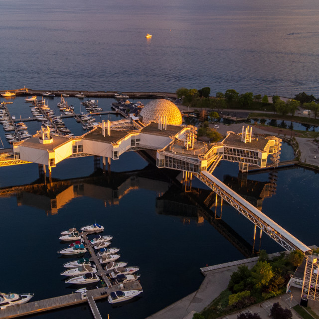 "Sunset of Ontario Place West Island" stock image