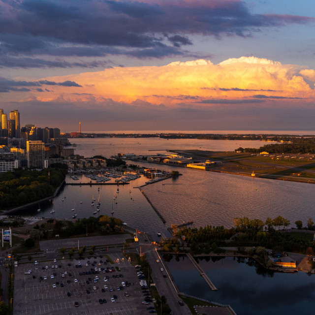 "Dramatic Sky of Toronto with Billy Bishop Airport" stock image