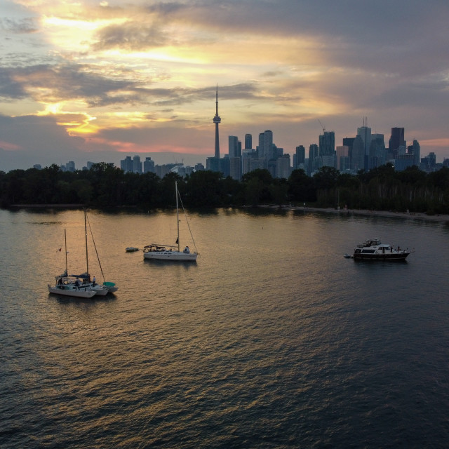 "Sunset off Ward's Island Beach" stock image