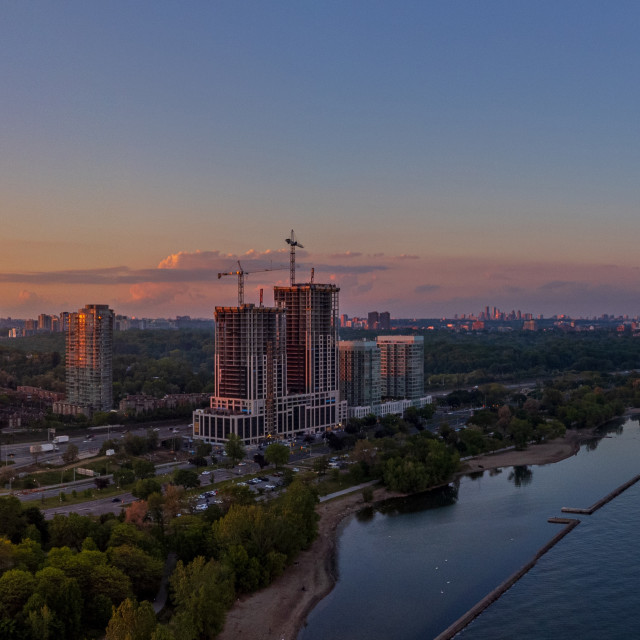 "Humber Bay Sunset East Pano" stock image