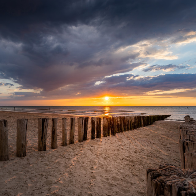 "Sunset at the Beach" stock image