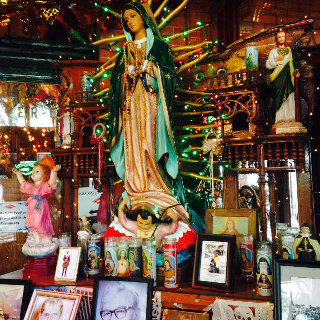 "Statue of Guadalupe- San Antonio Mercado" stock image