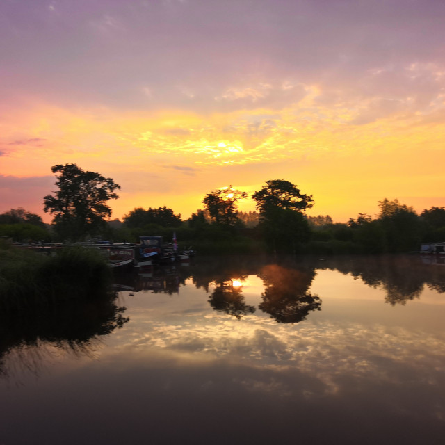 "Sunrise over the lake" by Neal Smith Photography - £10.00 "Sunrise over the lake" stock image