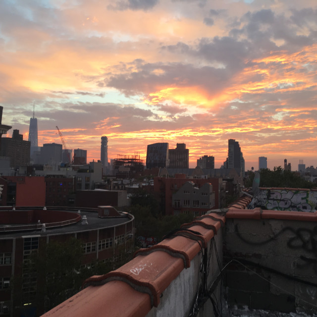 "Lower Manhattan sunset #1" by Aaron M Thompson PHOTO - $22.80 "Lower Manhattan sunset #1" stock image