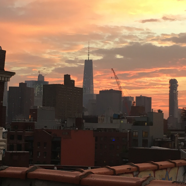 "Freedom Tower sunset" stock image