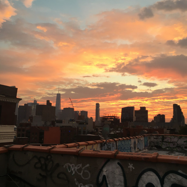 "Graffiti Sunset LES" by Aaron M Thompson PHOTO - $22.80 "Graffiti Sunset LES" stock image